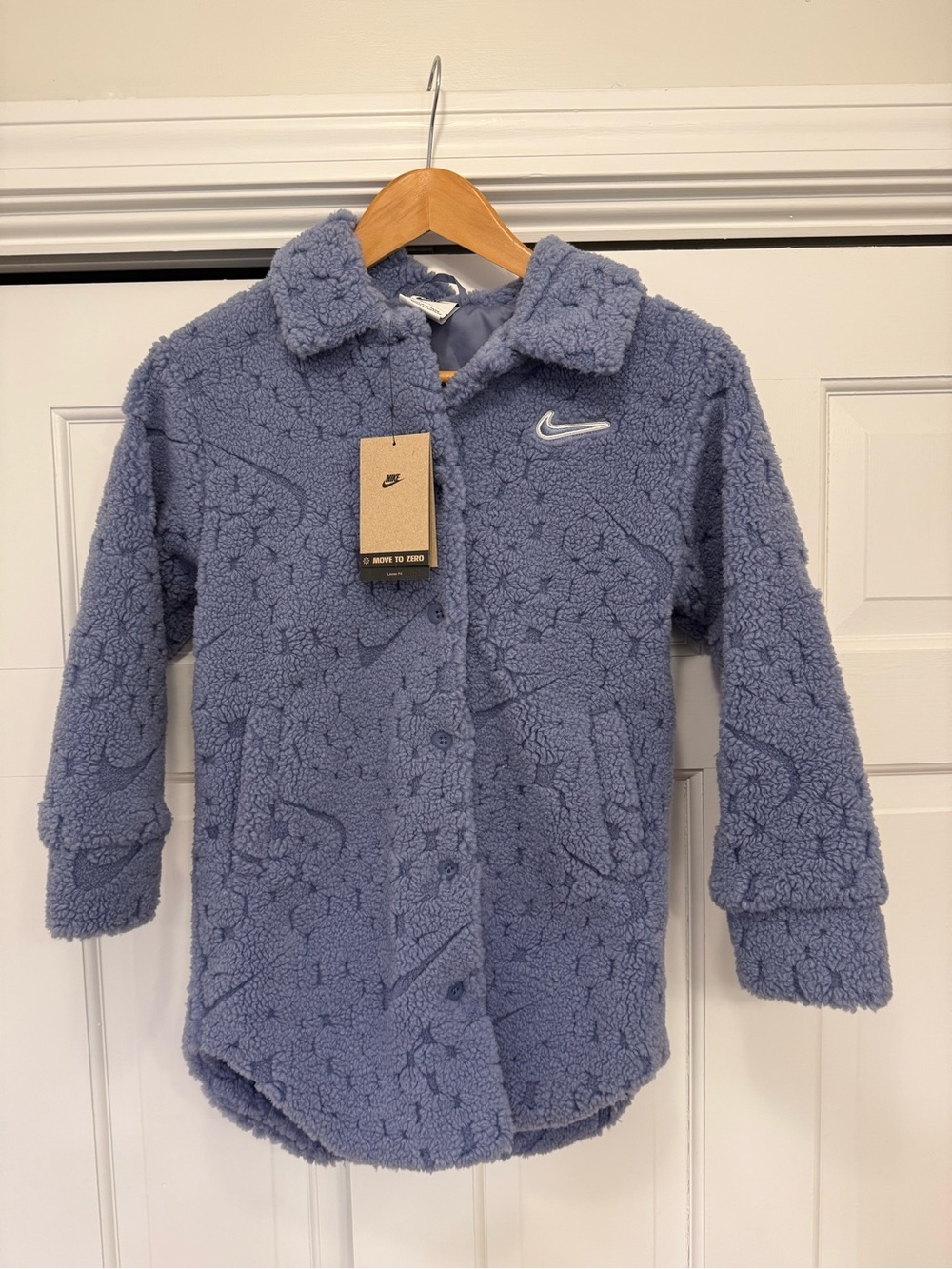 Nike Lavender Sherpa Fleece Button-Up Jacket
